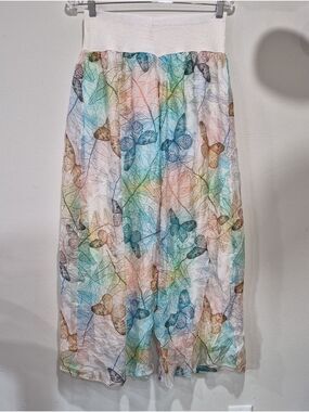 Beyond Capri 100% Silk Luxury Butterfly Palazzo Pants – Made in Italy